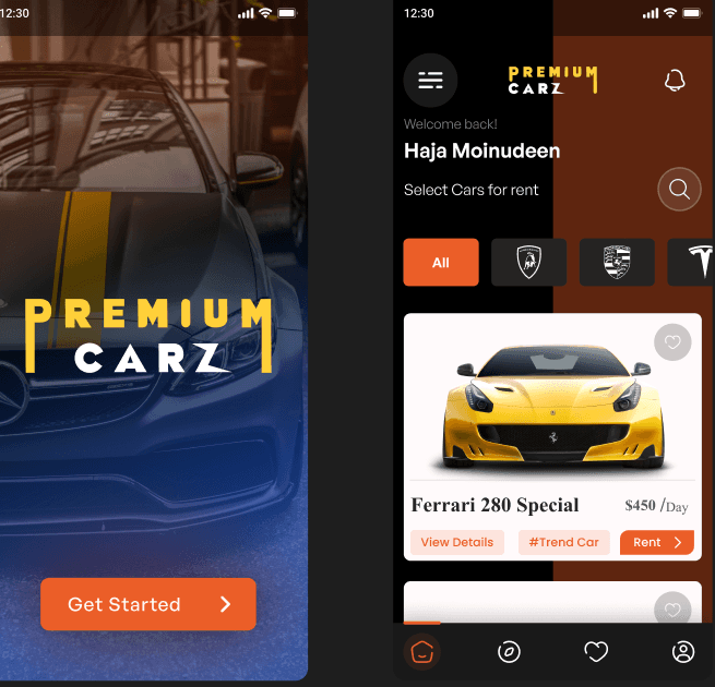 Car Rental Mobile App UI Kit