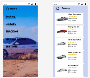 Car Rental Mobile App UI Kit